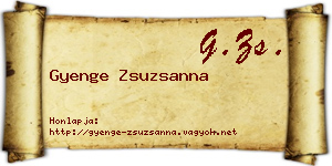 Gyenge Zsuzsanna névjegykártya